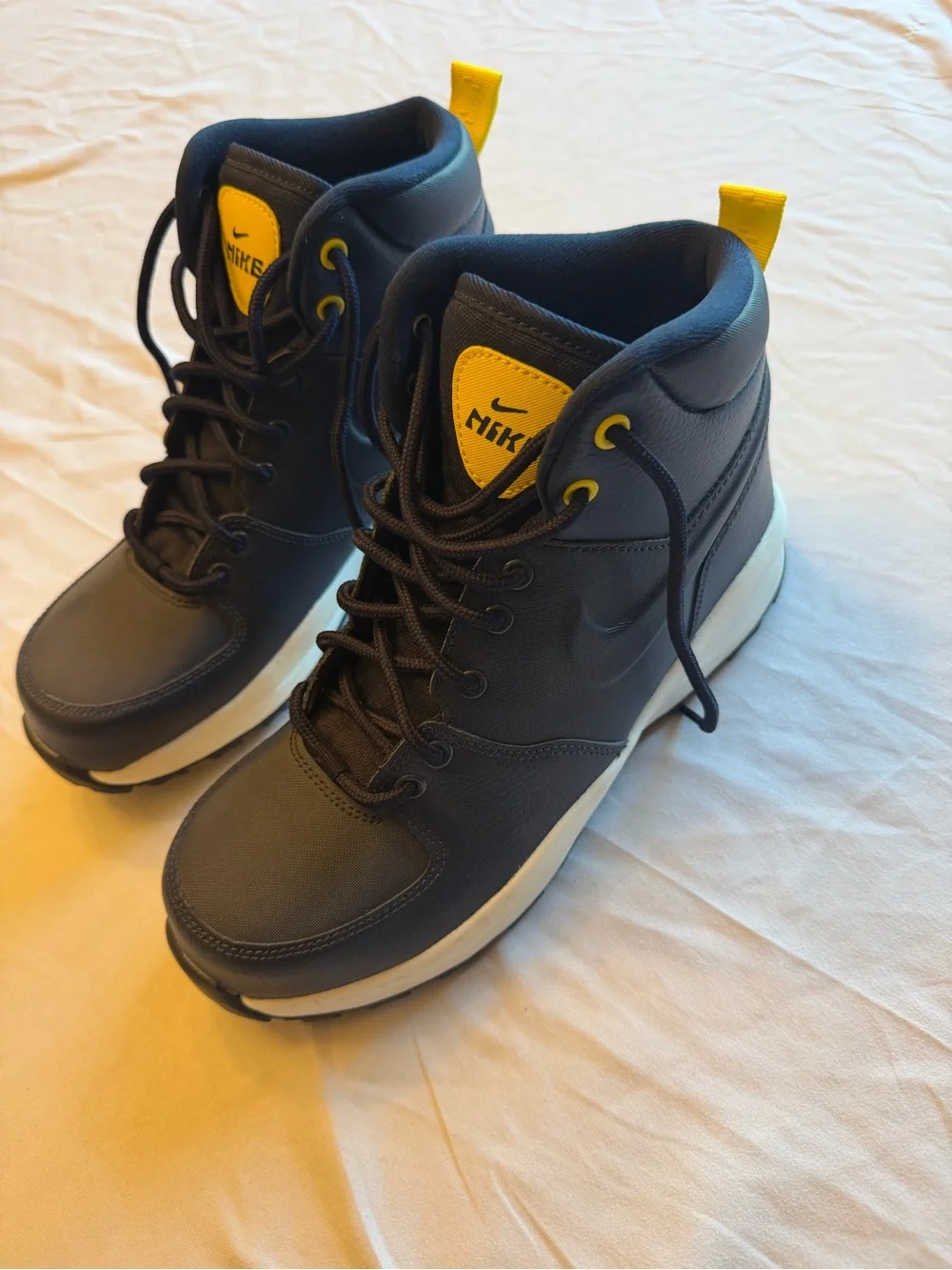 Nike Kids Black and Yellow High-Top Sneakers